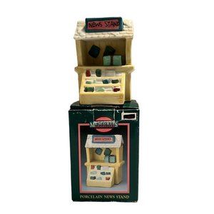 Vintage Memories Collection Porcelain NEWS STAND Hand Painted With Box